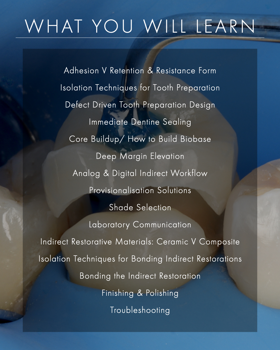 Indirect Biomimetic Dentistry Masterclass Brochure Page 2